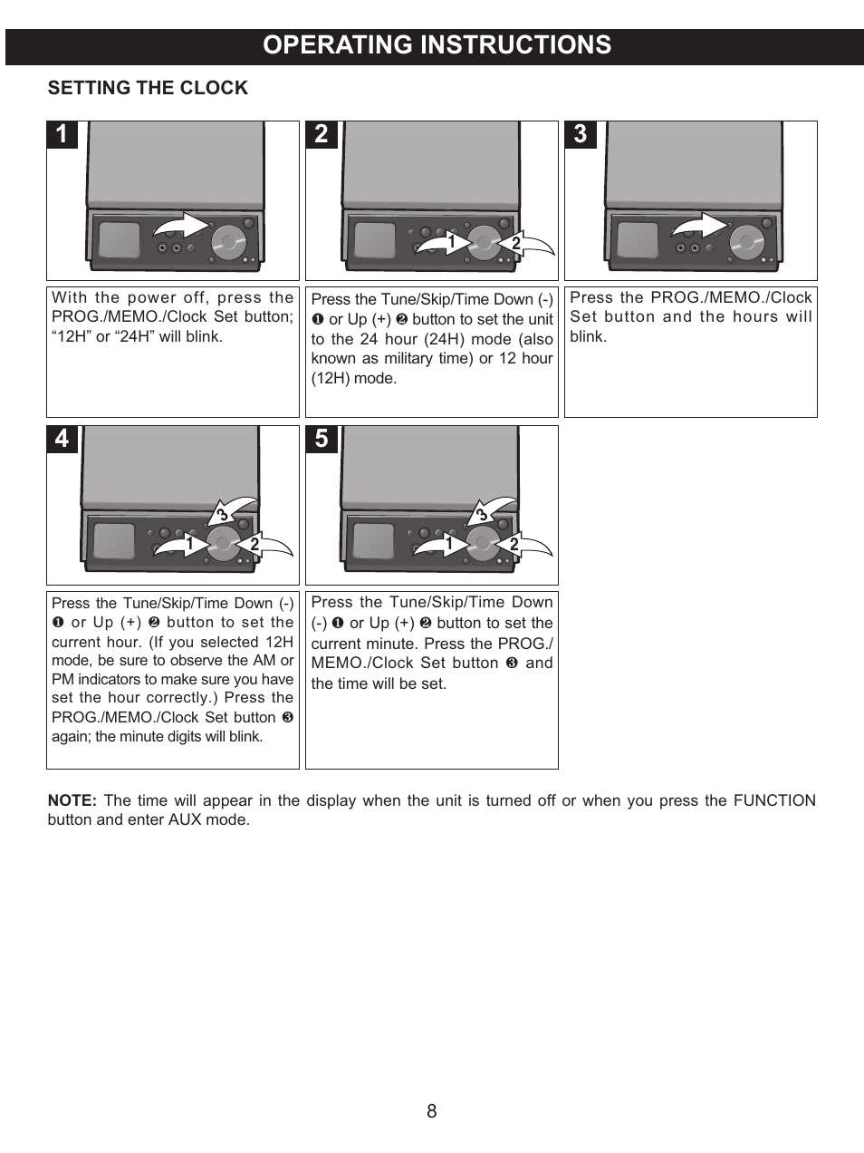 Operating instructions | Memorex MX4139 User Manual | Page 9 / 38