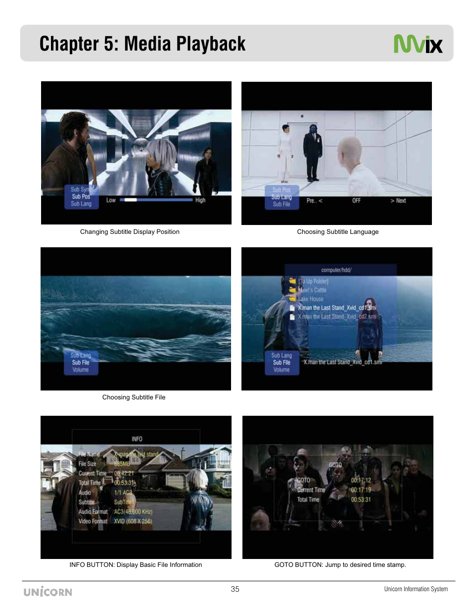 Chapter 5: media playback | Mvix MX-760HD User Manual | Page 36 / 102