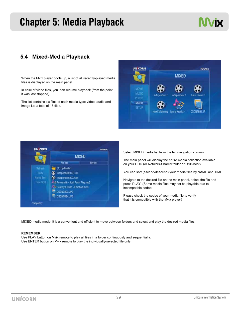 Chapter 5: media playback, 4 mixed-media playback | Mvix MX-760HD User Manual | Page 40 / 102