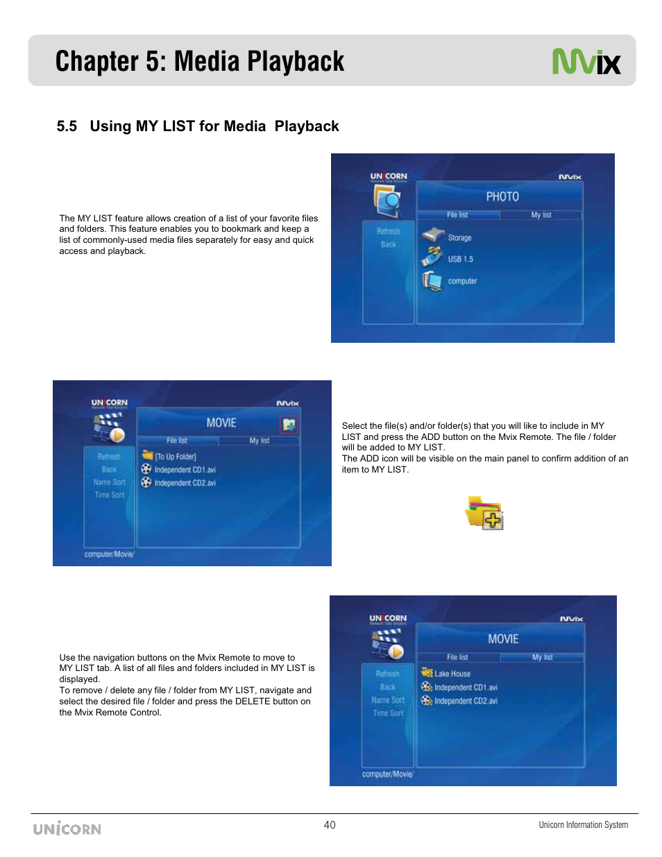 Chapter 5: media playback | Mvix MX-760HD User Manual | Page 41 / 102