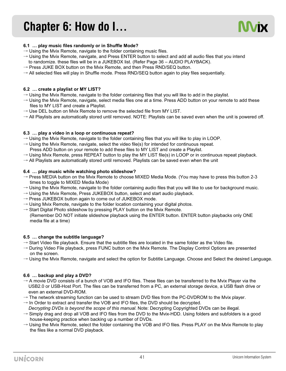 Chapter 6: how do i | Mvix MX-760HD User Manual | Page 42 / 102