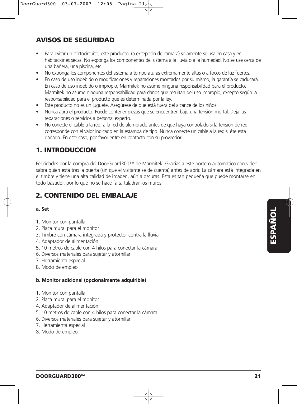 Marmitek DoorGuard 300 User Manual | Page 21 / 40