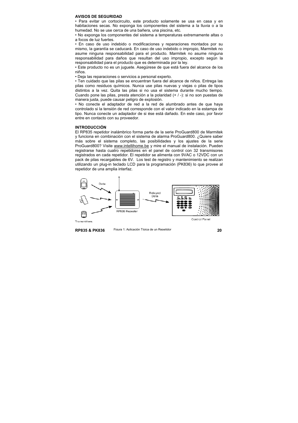 Modo de empleo | Marmitek PROGUARD800 Series RP835 User Manual | Page 20 / 40