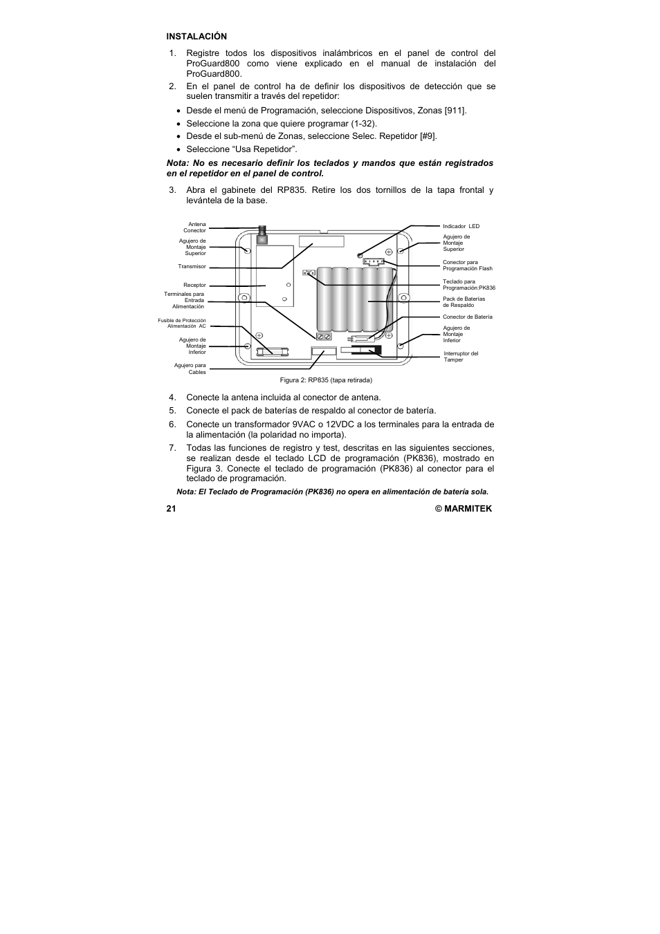 Marmitek PROGUARD800 Series RP835 User Manual | Page 21 / 40