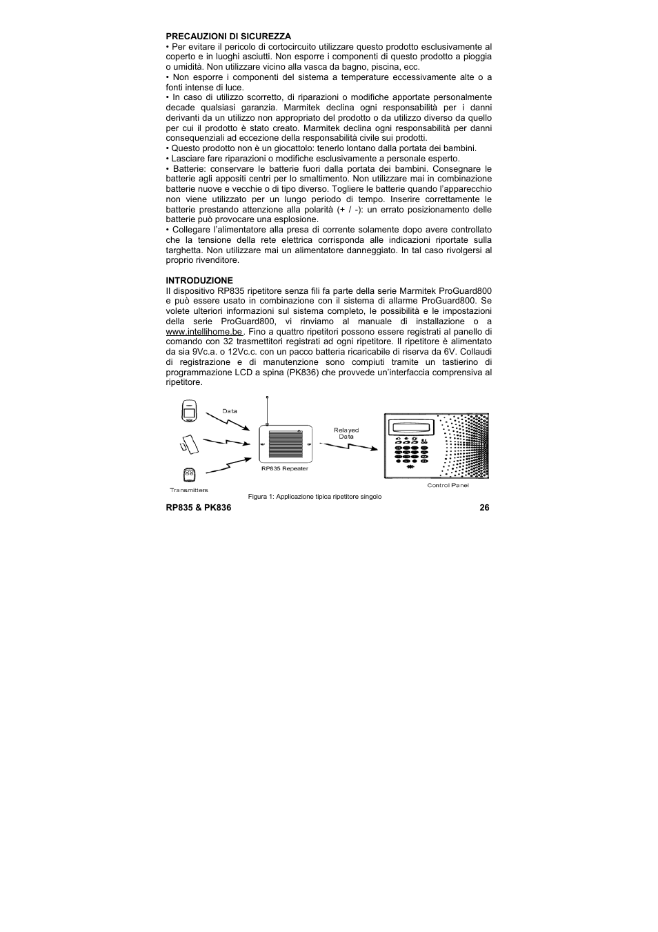 Manuale d’istruzioni | Marmitek PROGUARD800 Series RP835 User Manual | Page 26 / 40