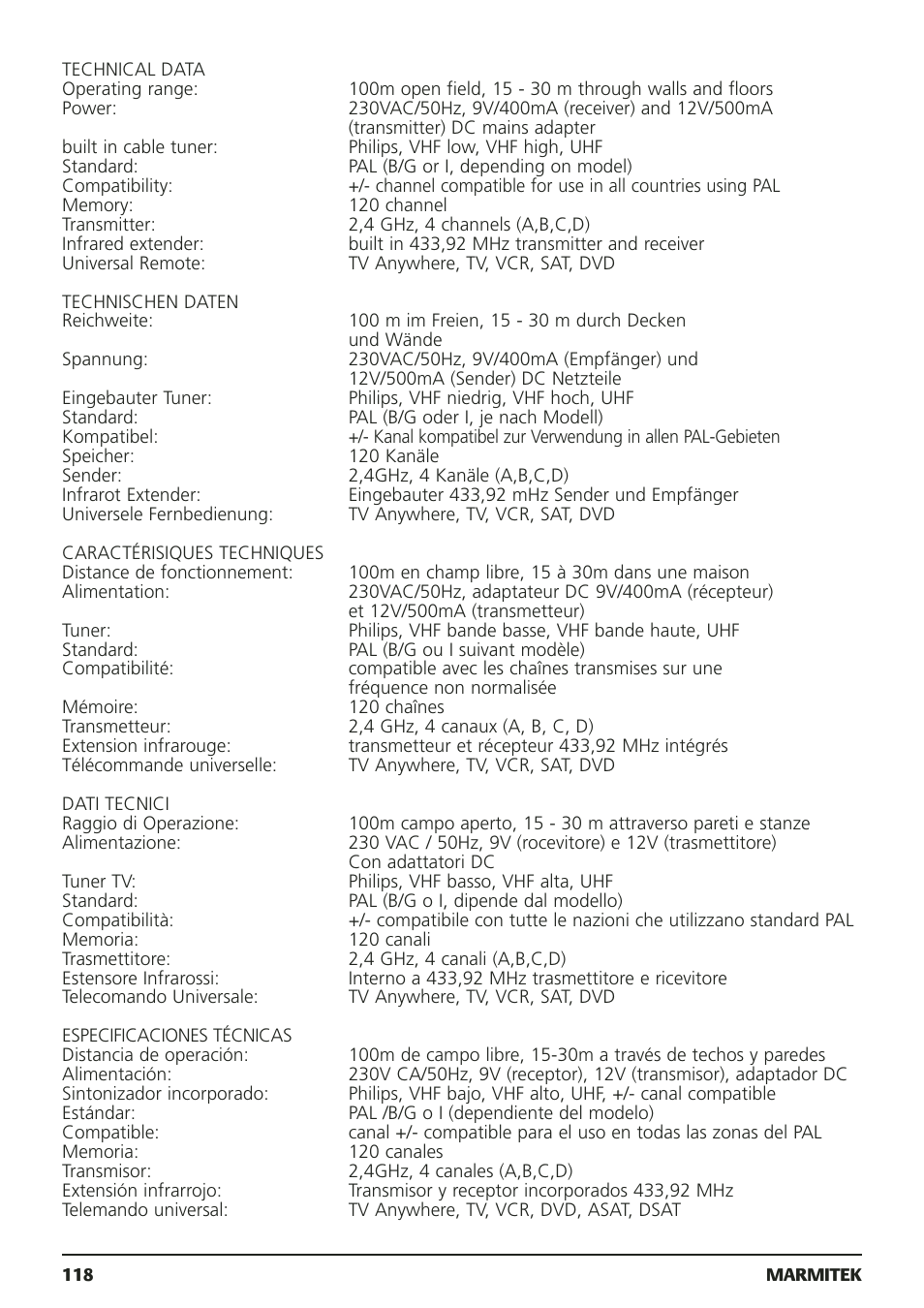 Marmitek 20095 User Manual | Page 118 / 120