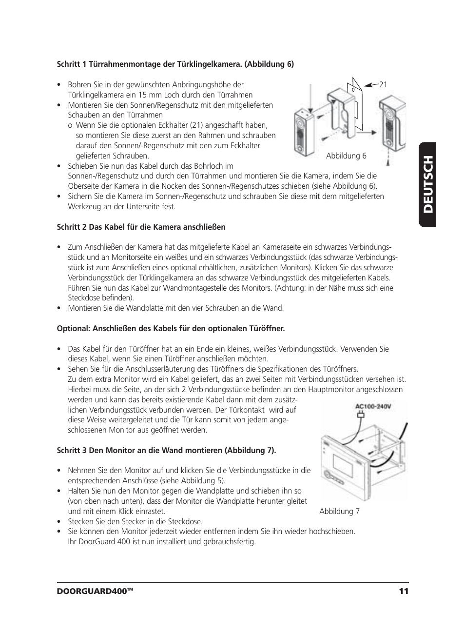 Deutsch | Marmitek VIDEO DOORPHONE User Manual | Page 11 / 40