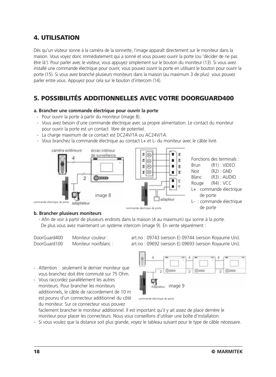 Utilisation | Marmitek VIDEO DOORPHONE User Manual | Page 18 / 40