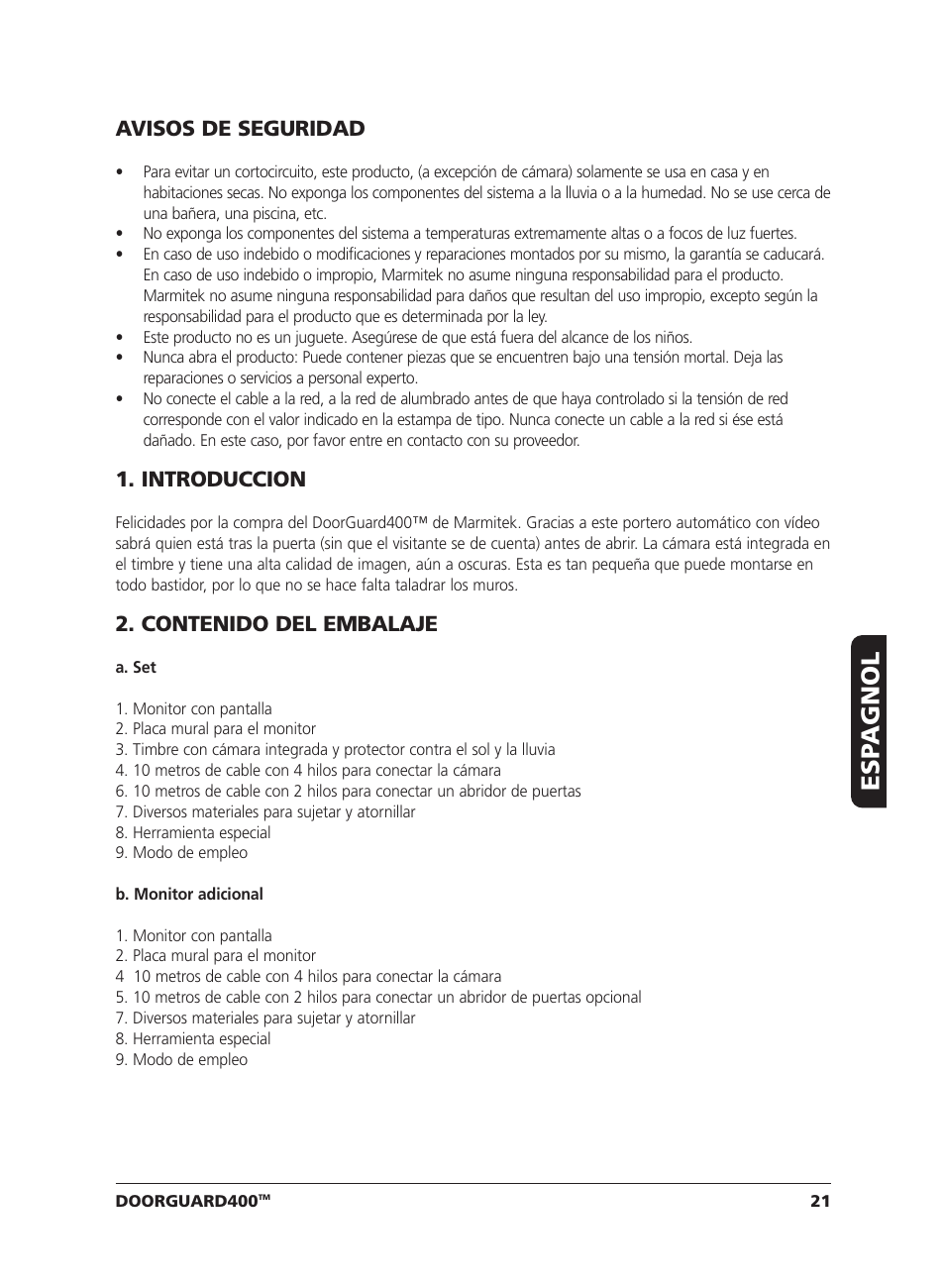 Marmitek VIDEO DOORPHONE User Manual | Page 21 / 40