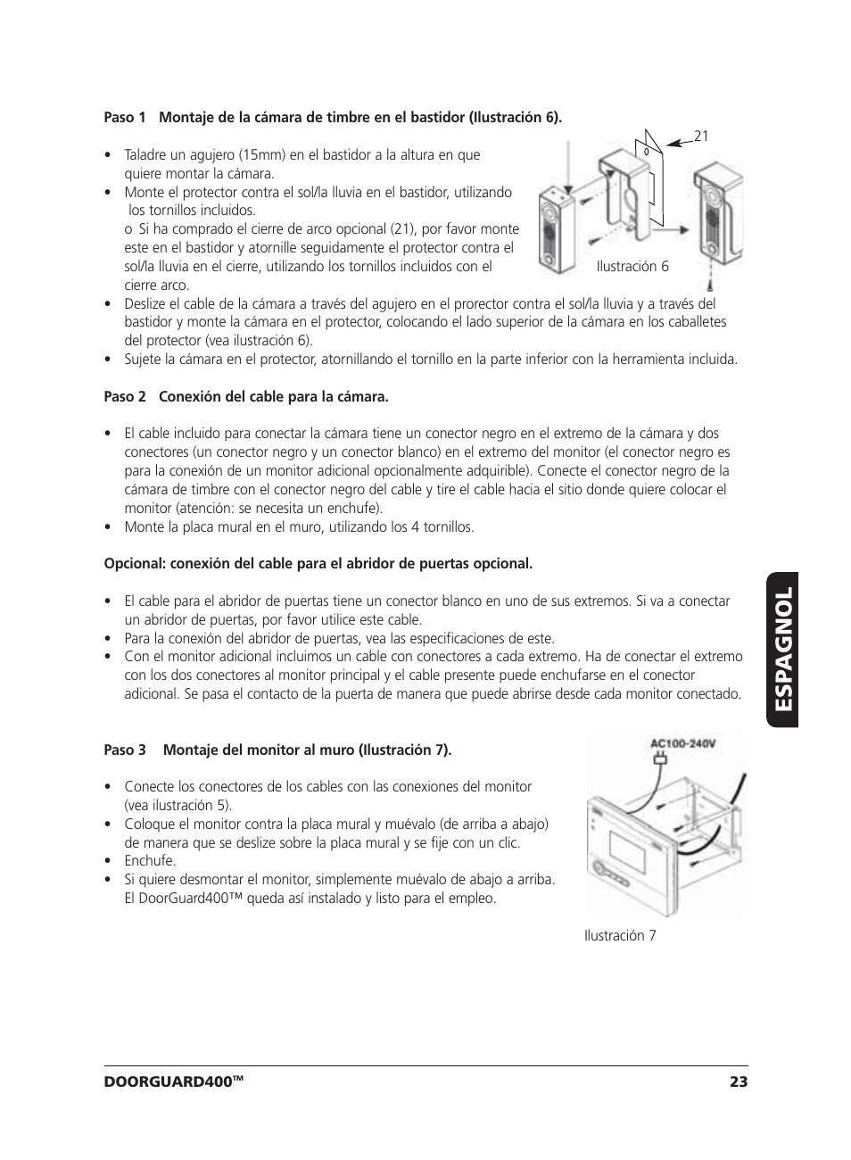 Esp agnol | Marmitek VIDEO DOORPHONE User Manual | Page 23 / 40
