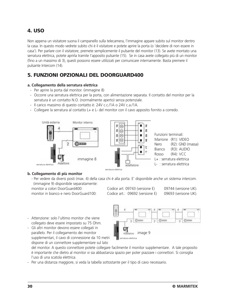 Funzioni opzionali del doorguard400 | Marmitek VIDEO DOORPHONE User Manual | Page 30 / 40