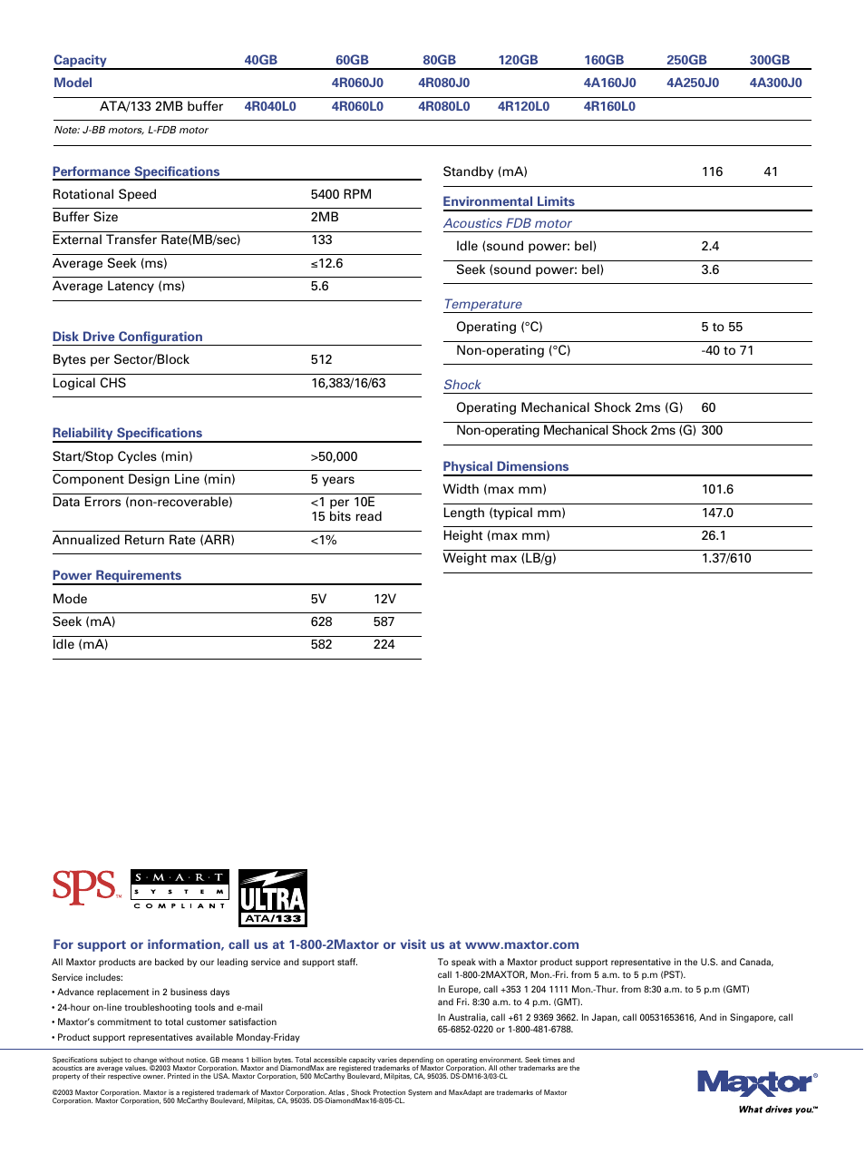 Maxtor DiamondMax 4R060L0 User Manual | Page 2 / 2