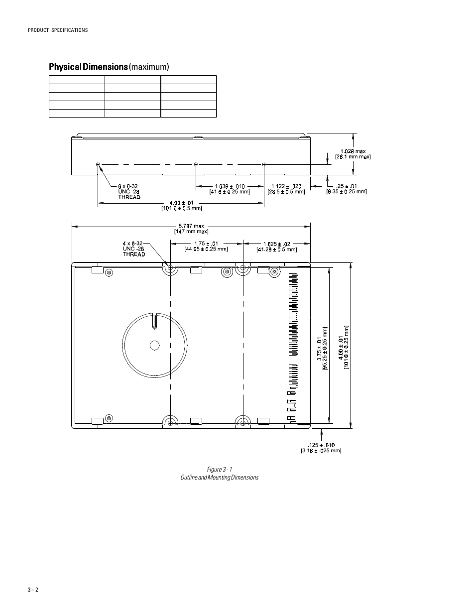 Physical dimensions, Physical dimensions physical dimensions (maximum) | Maxtor 96147H6 User Manual | Page 17 / 64