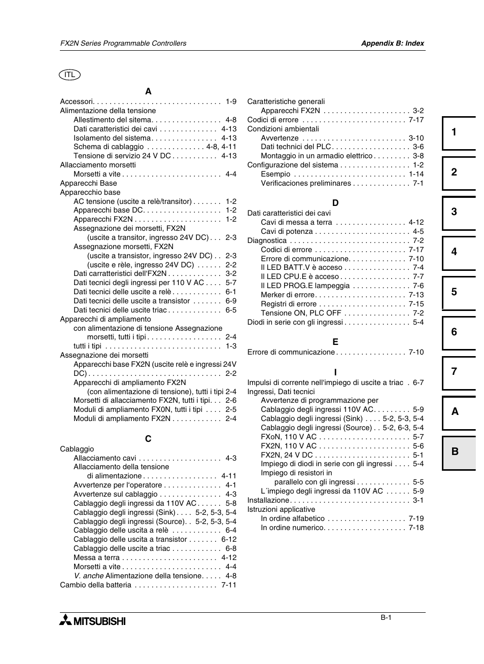 Appendix b: index | Mitsumi electronic FX2N User Manual | Page 123 / 130