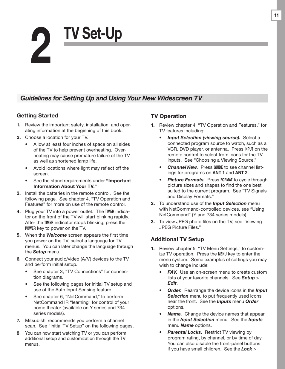 Tv set-up | Mitsumi electronic WD-Y577 User Manual | Page 11 / 84