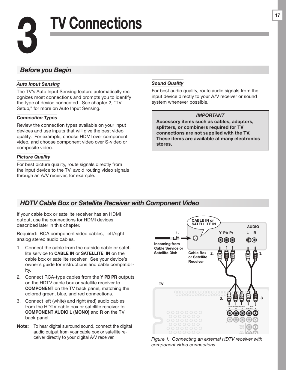 Tv connections | Mitsumi electronic WD-Y577 User Manual | Page 17 / 84