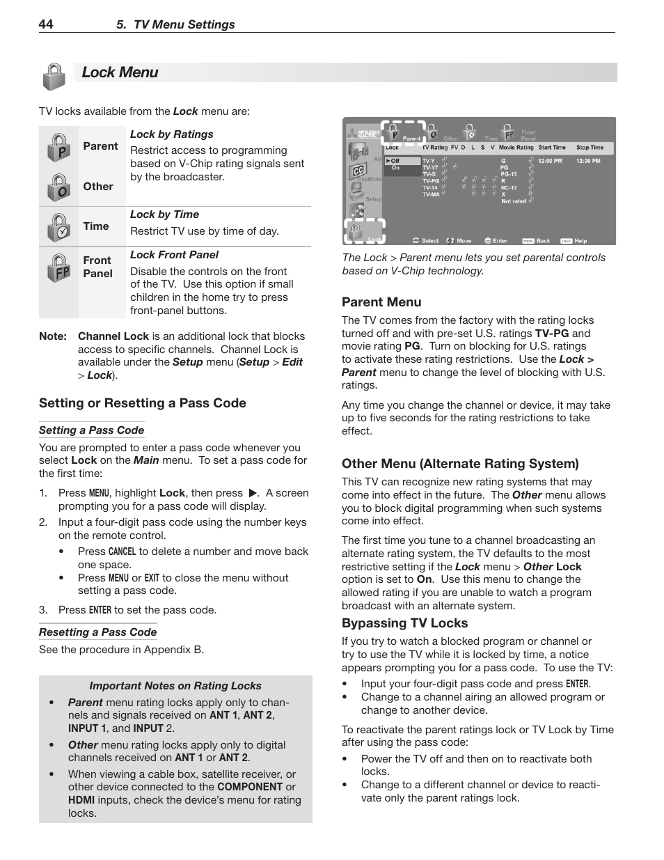 Lock menu | Mitsumi electronic WD-Y577 User Manual | Page 44 / 84