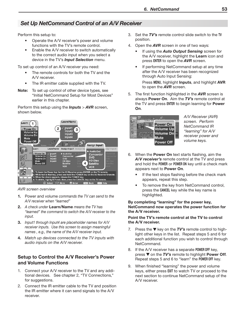 Set up netcommand control of an a/v receiver | Mitsumi electronic WD-Y577 User Manual | Page 53 / 84