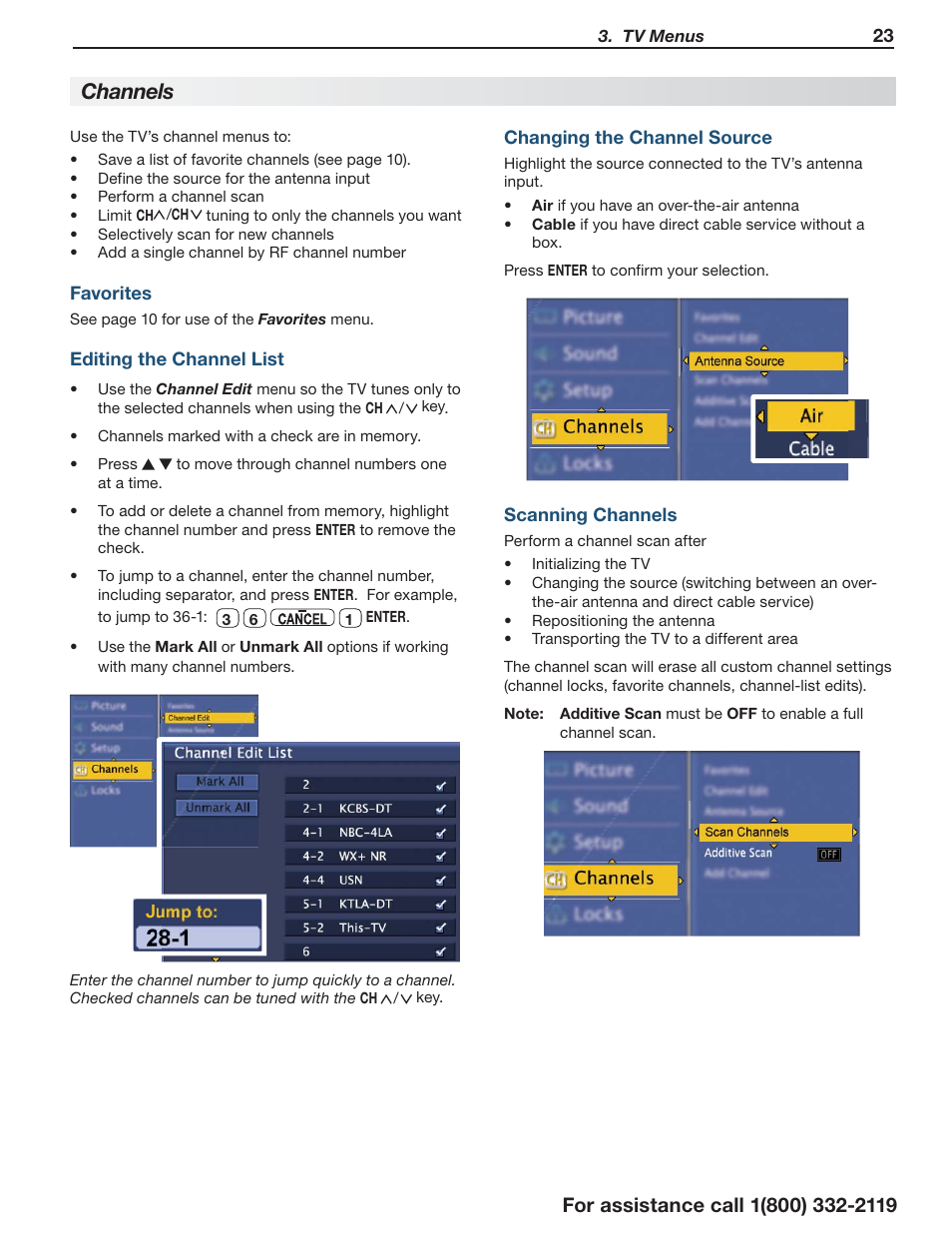 Cha nnels | Mitsumi electronic C10 SERIES User Manual | Page 23 / 40