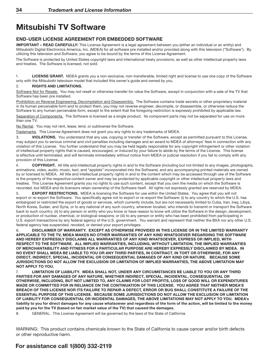 Mitsubishi tv software | Mitsumi electronic C10 SERIES User Manual | Page 34 / 40