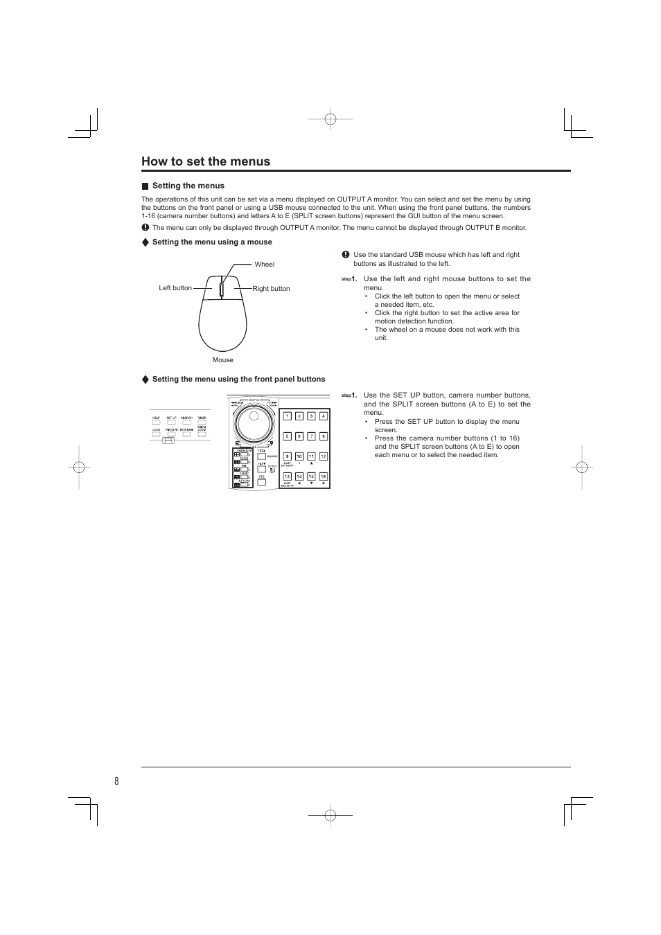 How to set the menus | Mitsumi electronic DX-TL4716U User Manual | Page 12 / 44