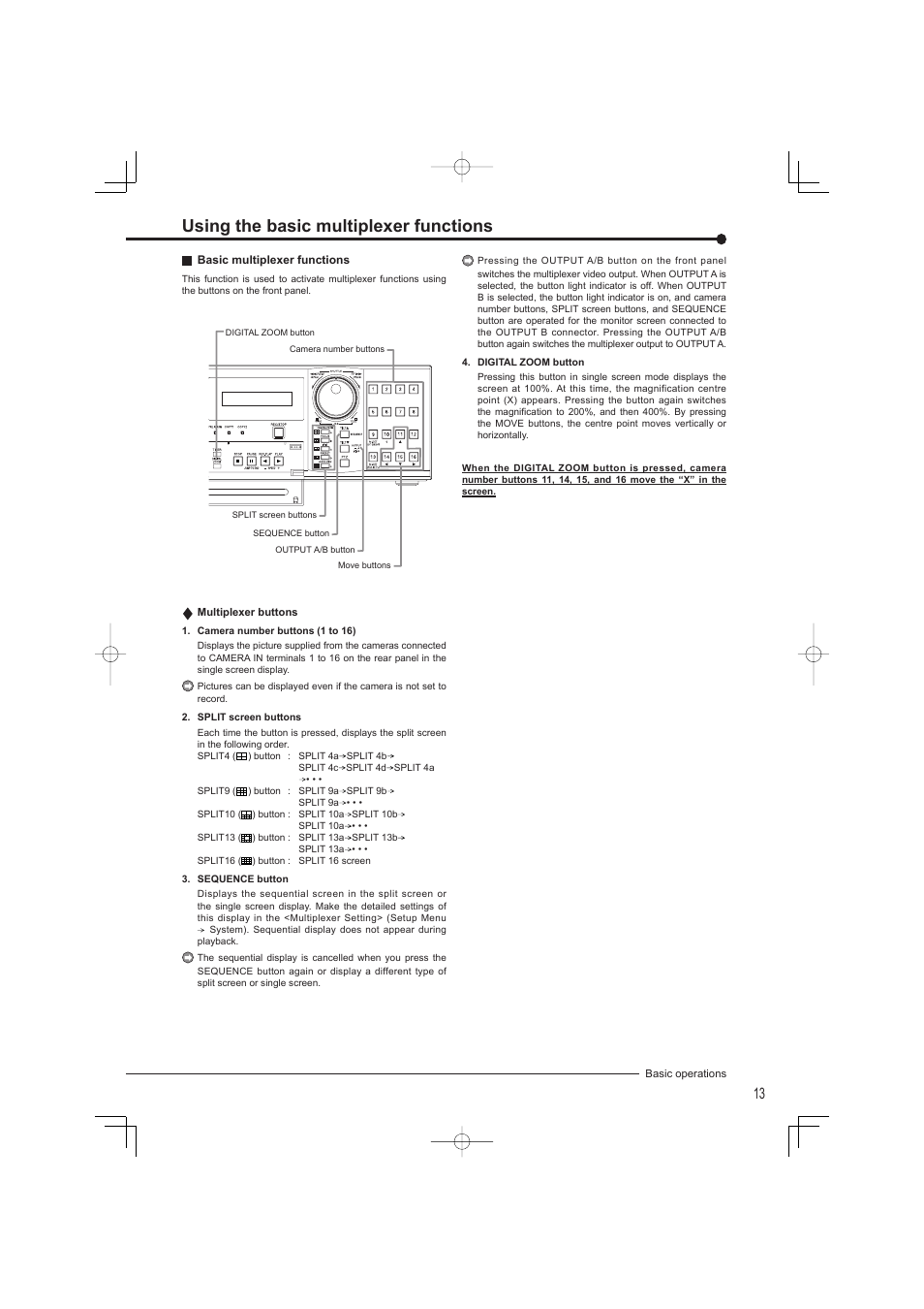 Using the basic multiplexer functions | Mitsumi electronic DX-TL4716U User Manual | Page 17 / 44
