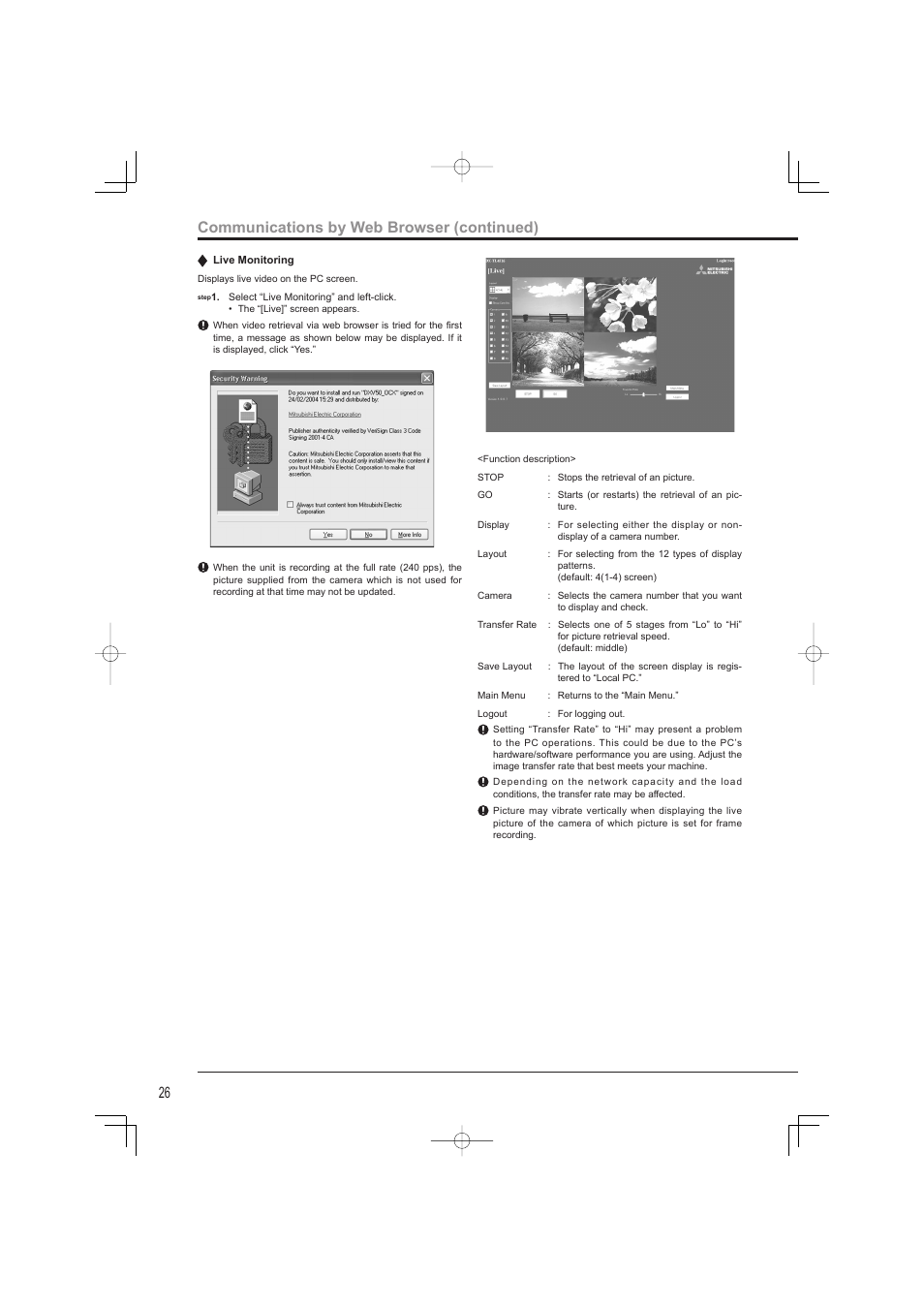 Communications by web browser (continued) | Mitsumi electronic DX-TL4716U User Manual | Page 30 / 44