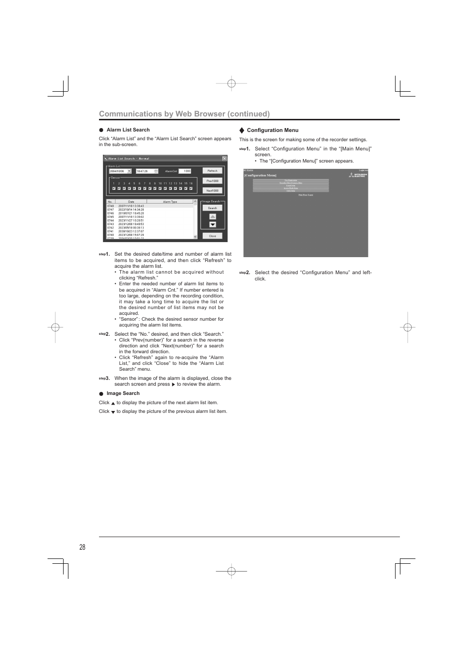 Communications by web browser (continued) | Mitsumi electronic DX-TL4716U User Manual | Page 32 / 44
