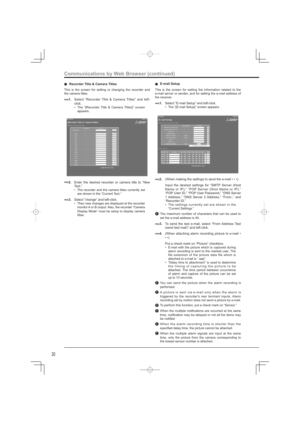 Communications by web browser (continued) | Mitsumi electronic DX-TL4716U User Manual | Page 34 / 44