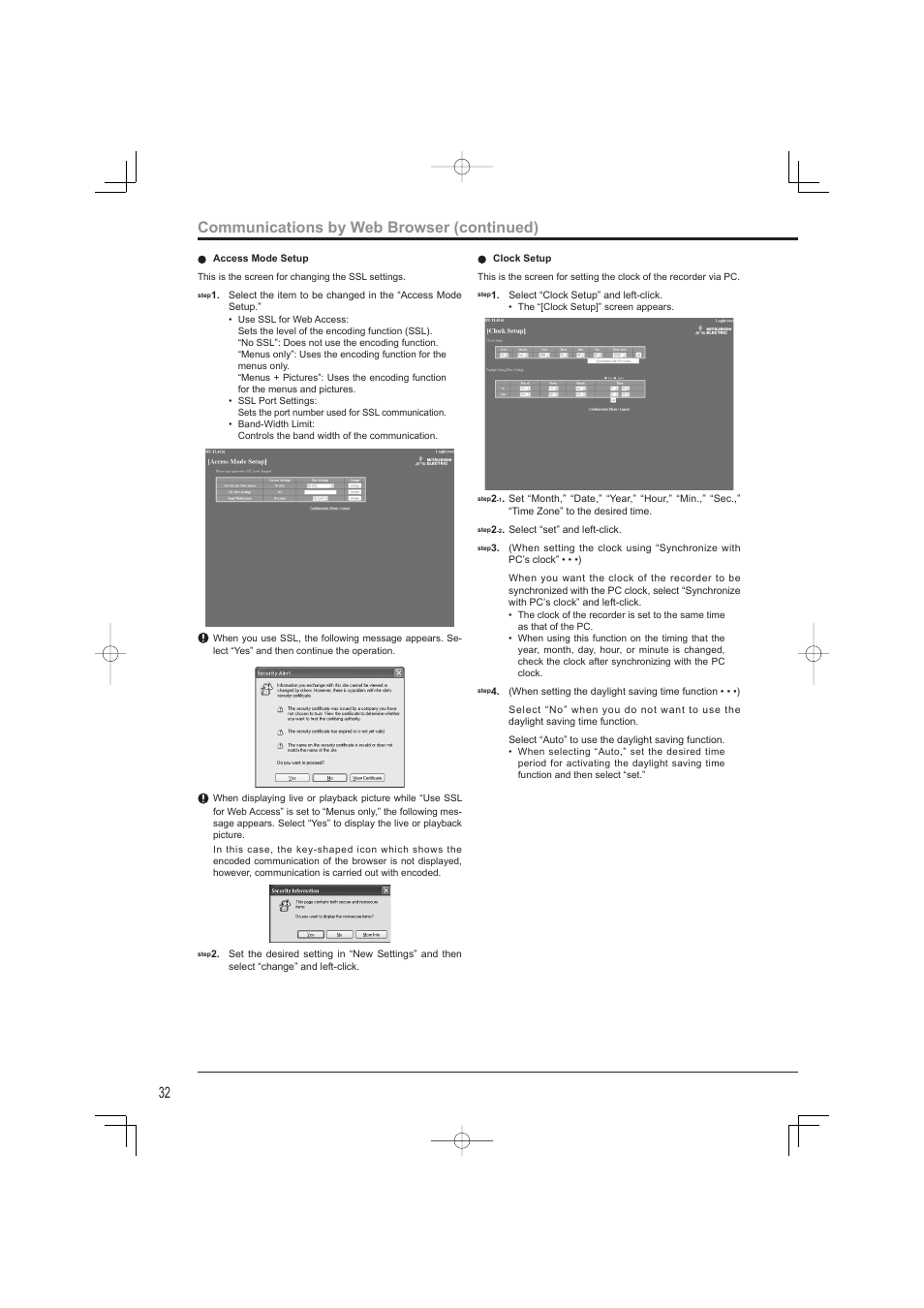 Communications by web browser (continued) | Mitsumi electronic DX-TL4716U User Manual | Page 36 / 44