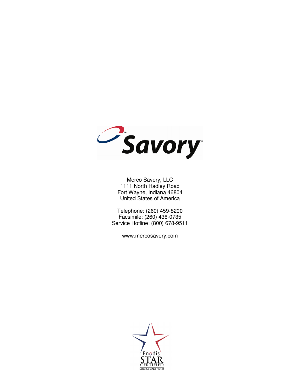 Merco Savory RT-2VSE User Manual | Page 12 / 12