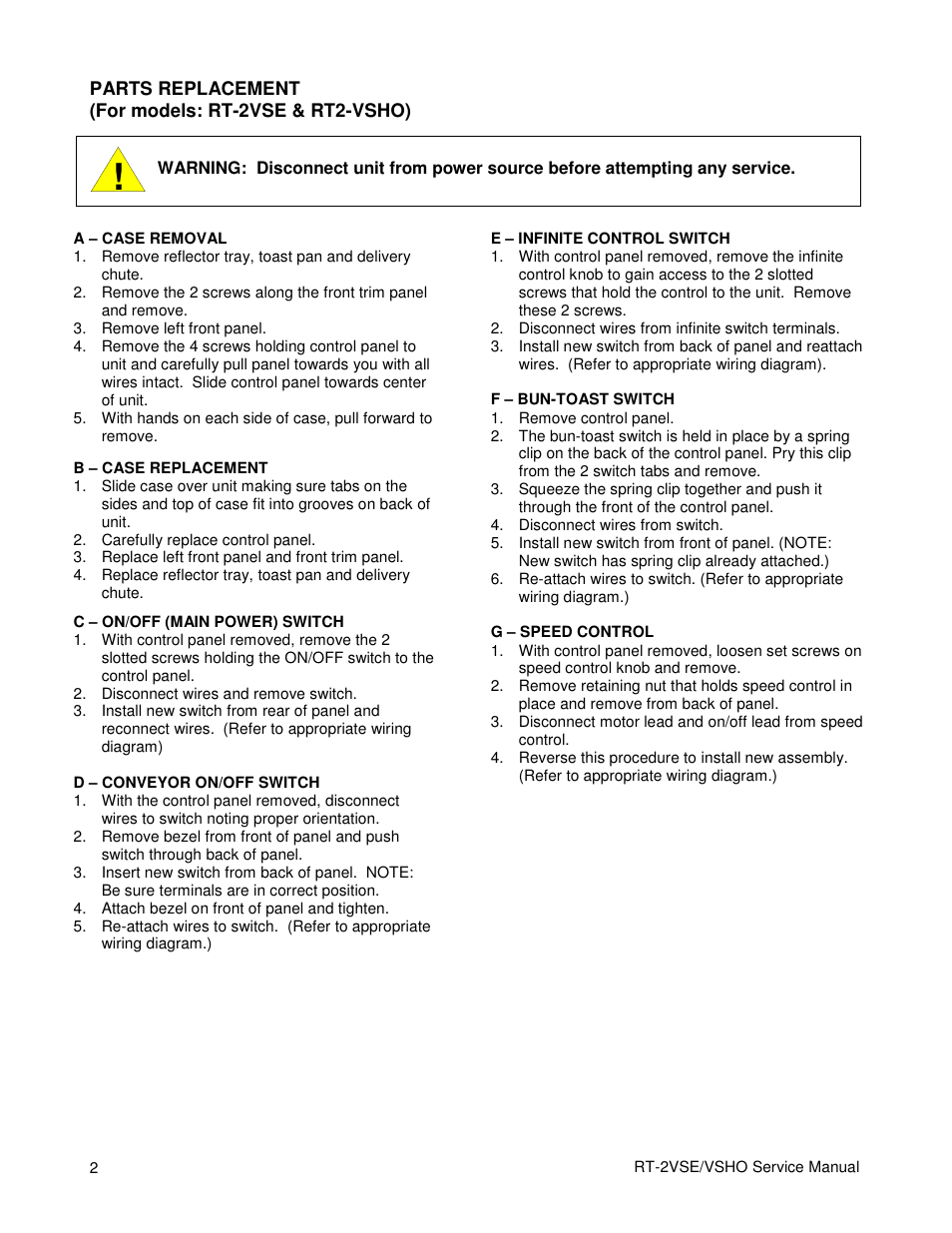 Merco Savory RT-2VSE User Manual | Page 2 / 12