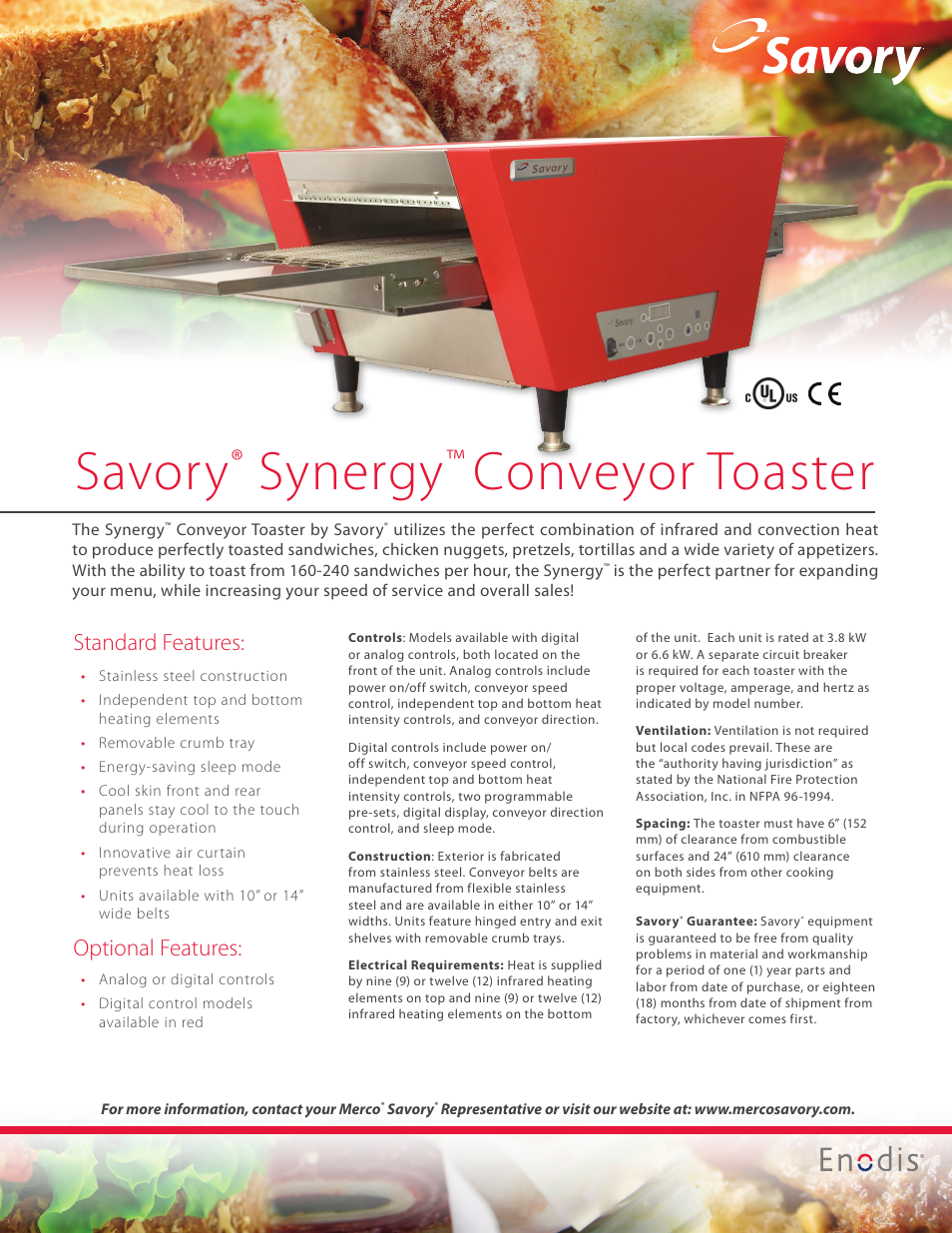 Merco Savory Synergy User Manual | 1 page
