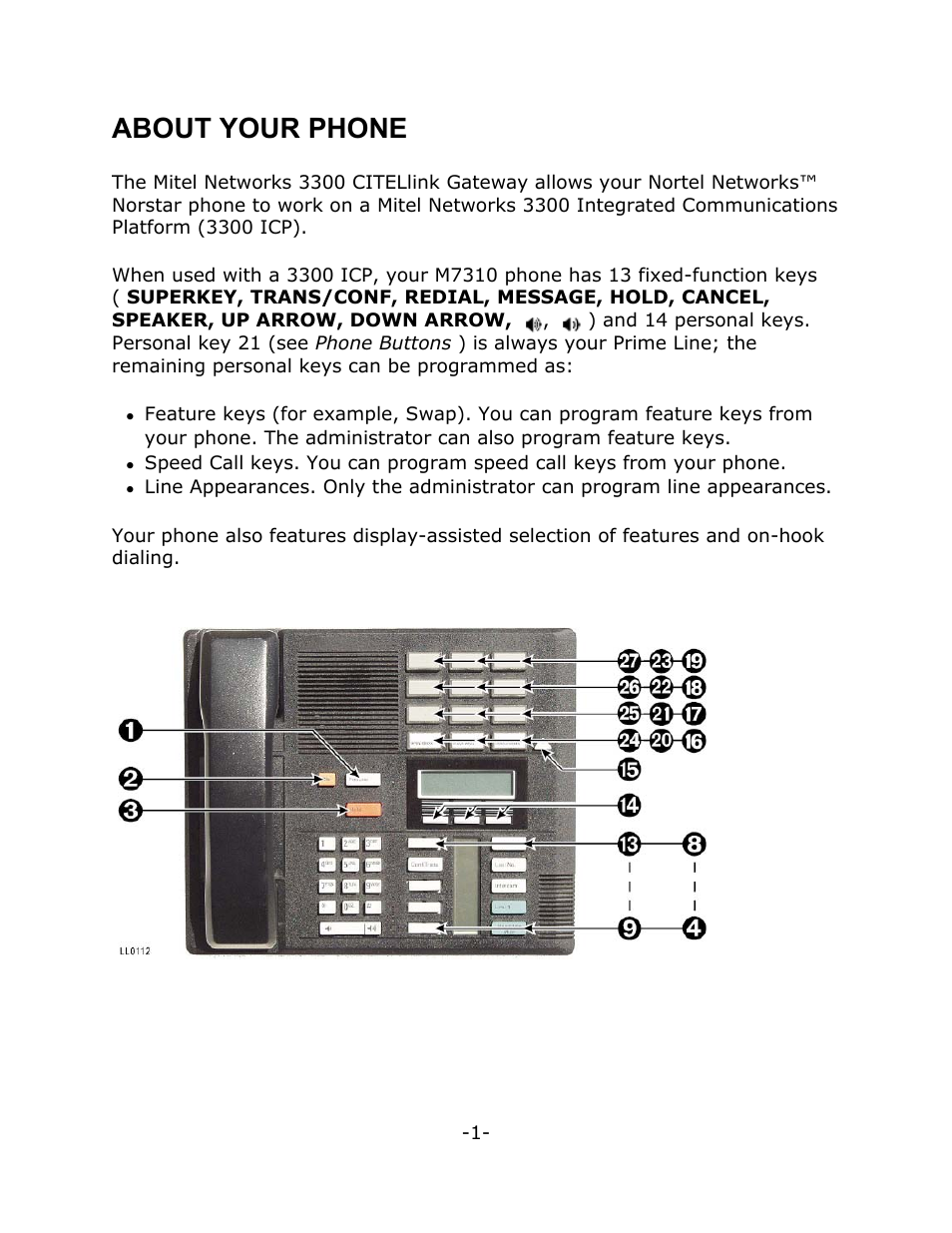 About your phone | Mitel 7000 User Manual | Page 5 / 30