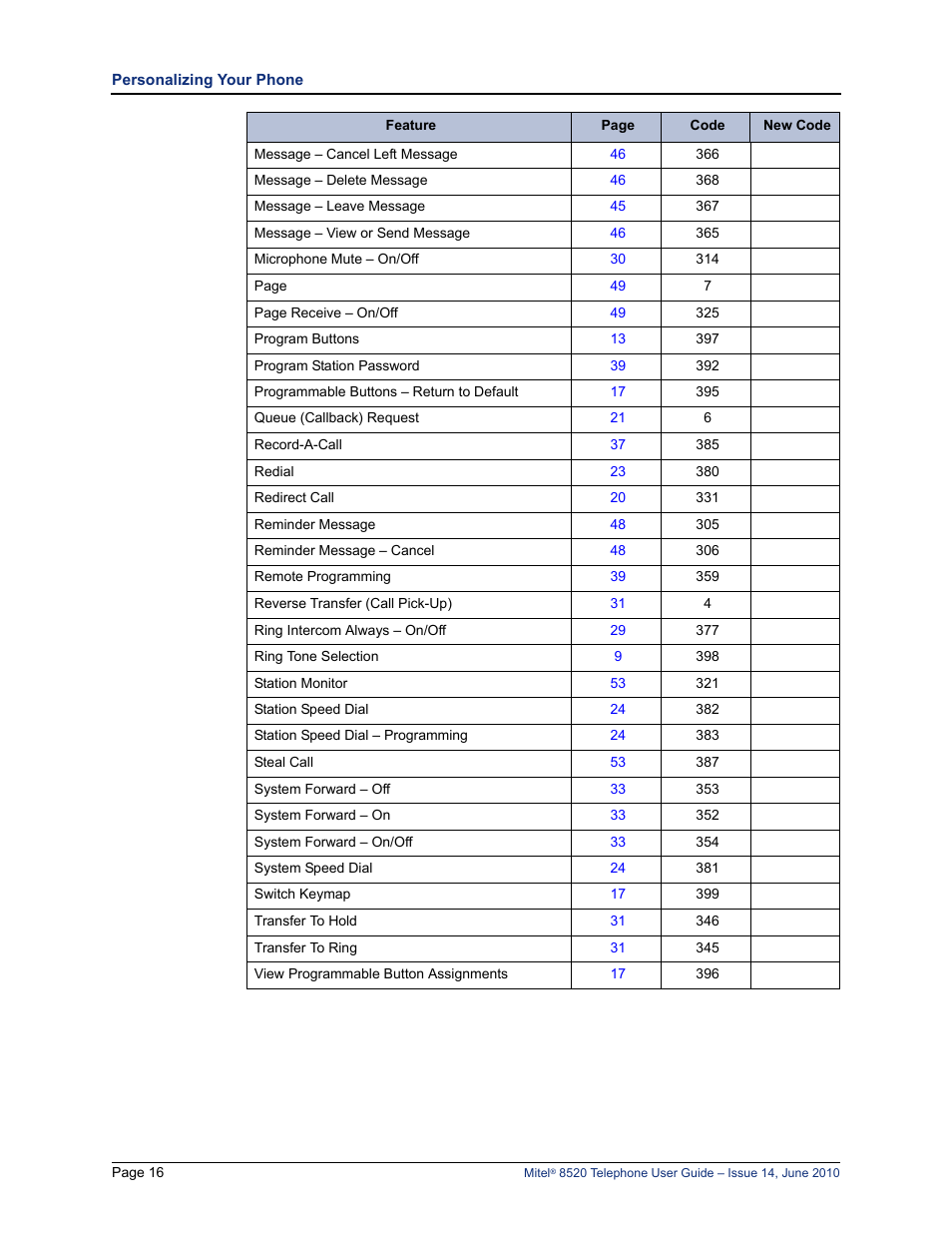 Mitel 8520 User Manual | Page 28 / 76