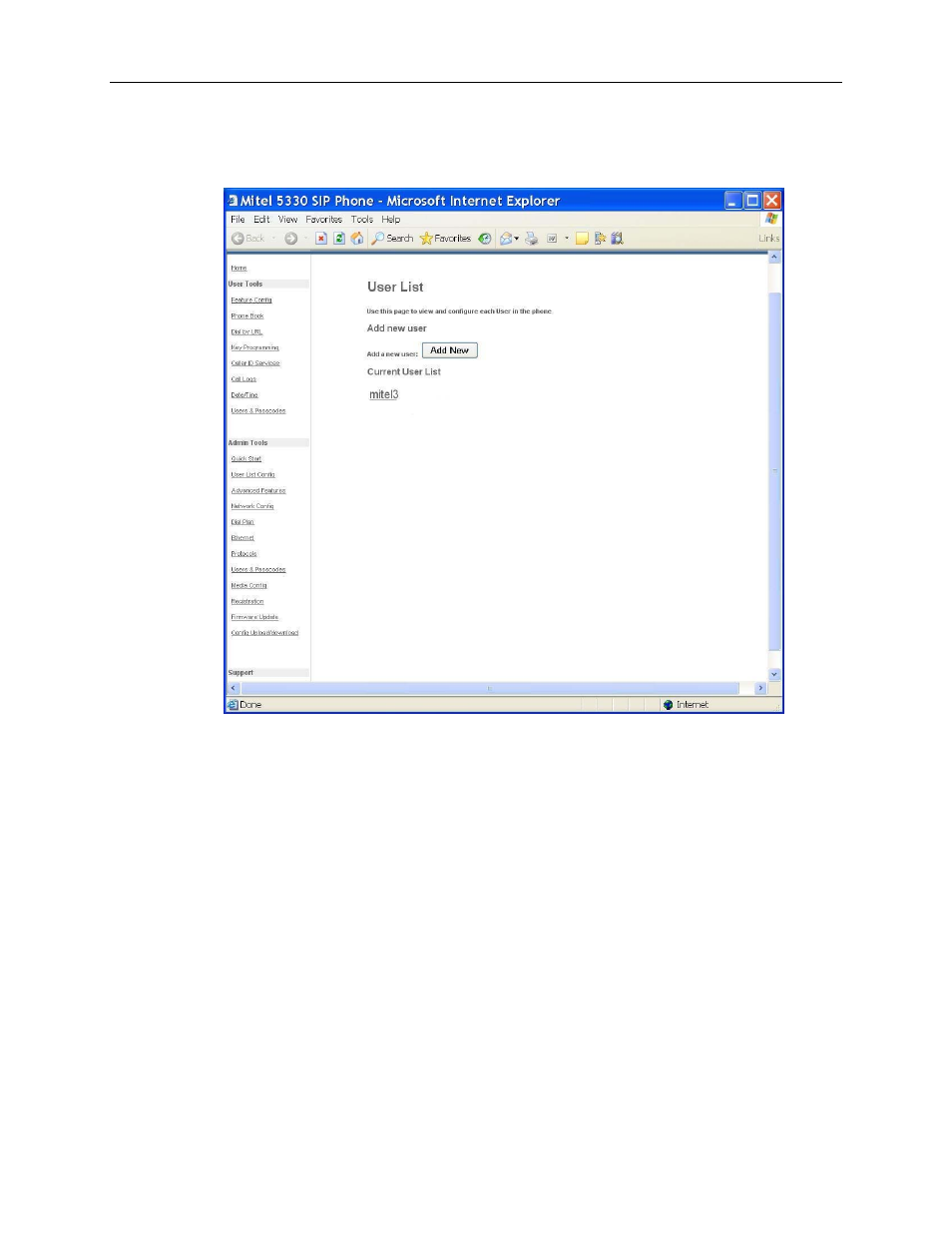 Mitel SIP USER AND ADMINISTRATOR GUIDE 5320 User Manual | Page 45 / 58