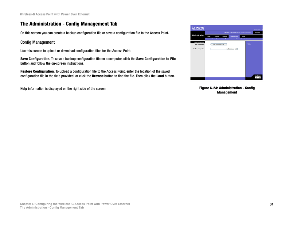 The administration - config management tab | Mitel WAP54GP User Manual | Page 40 / 68