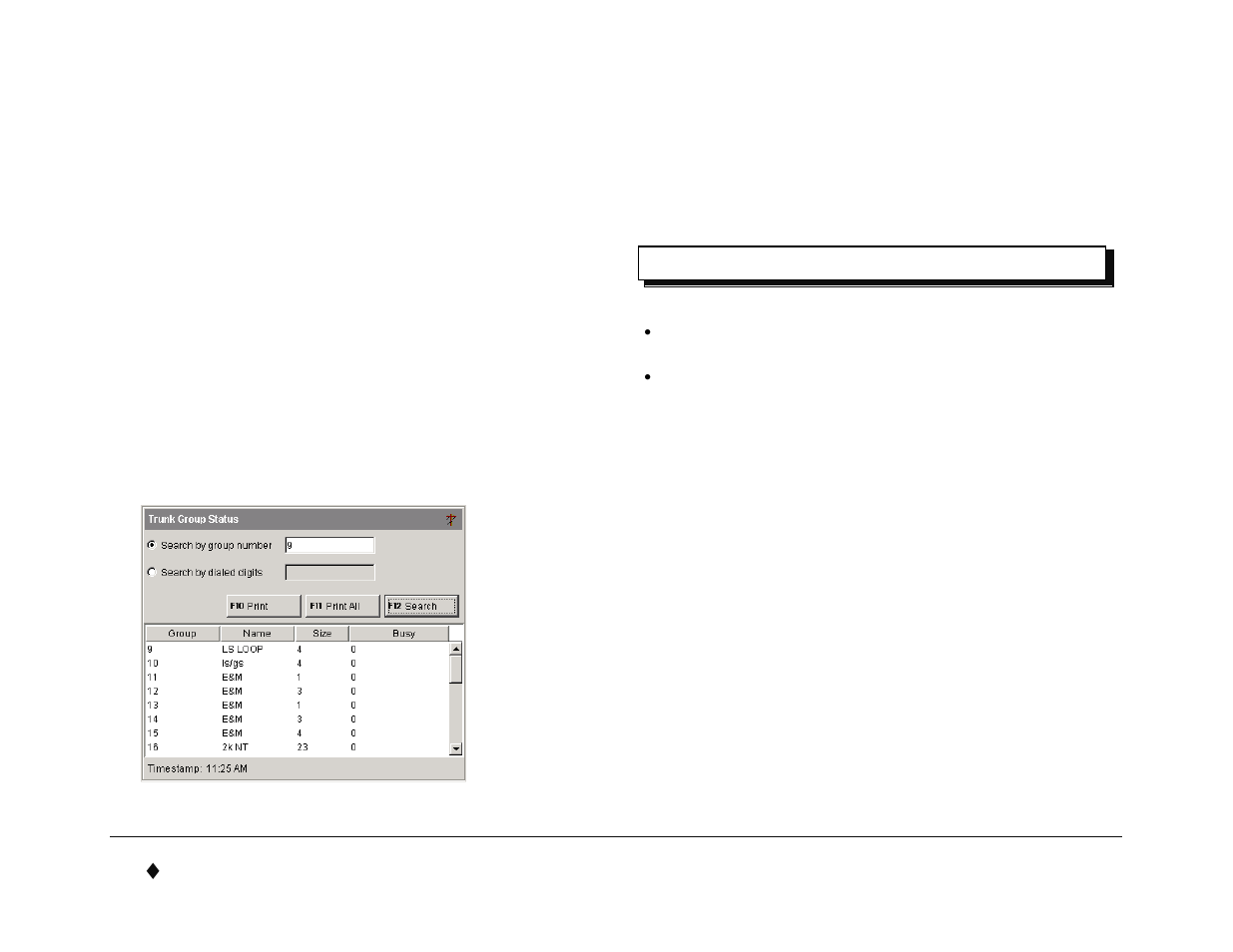 Trunk group status display, Advanced features | Mitel 5550 User Manual | Page 50 / 84