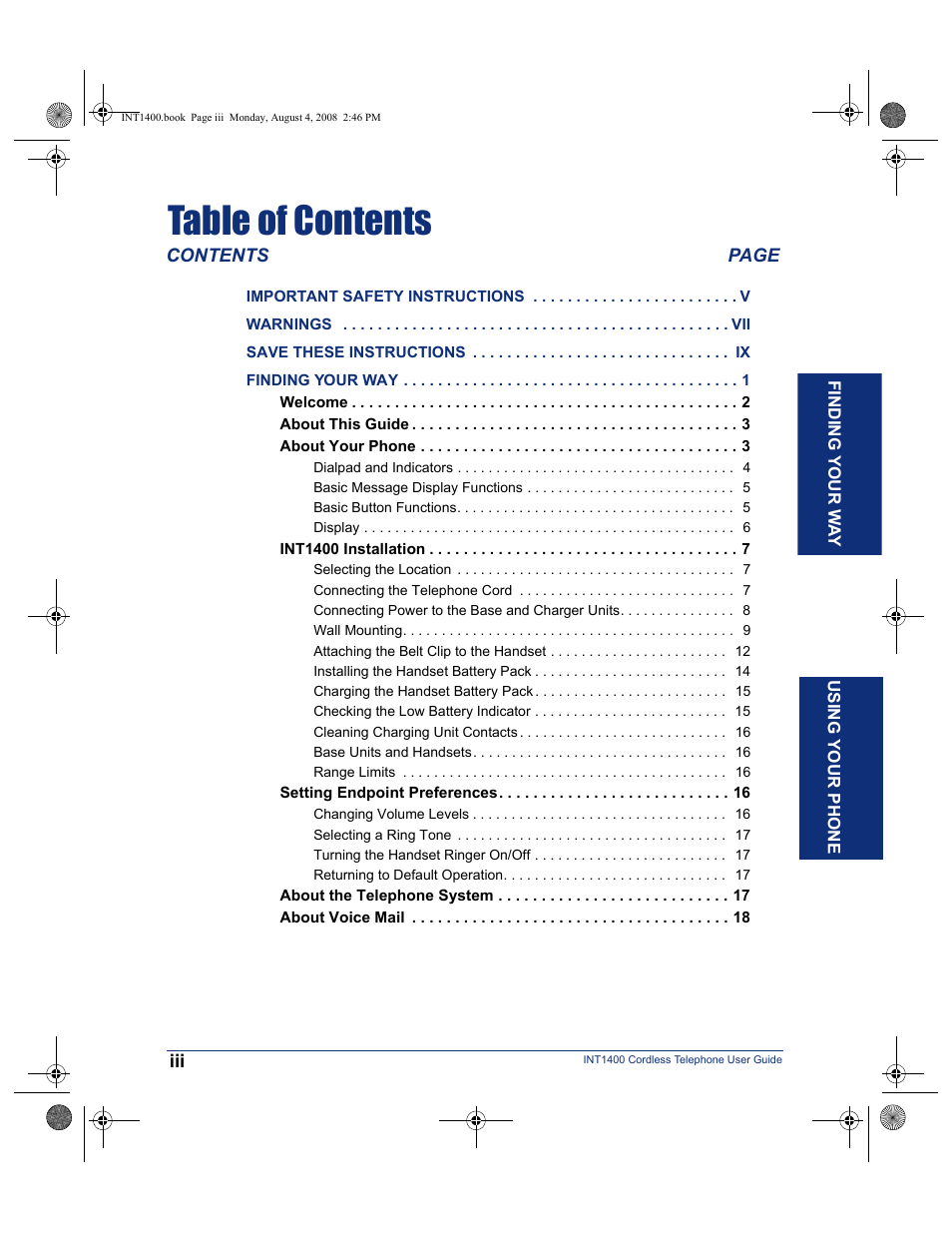 Mitel INT1400 User Manual | Page 4 / 43