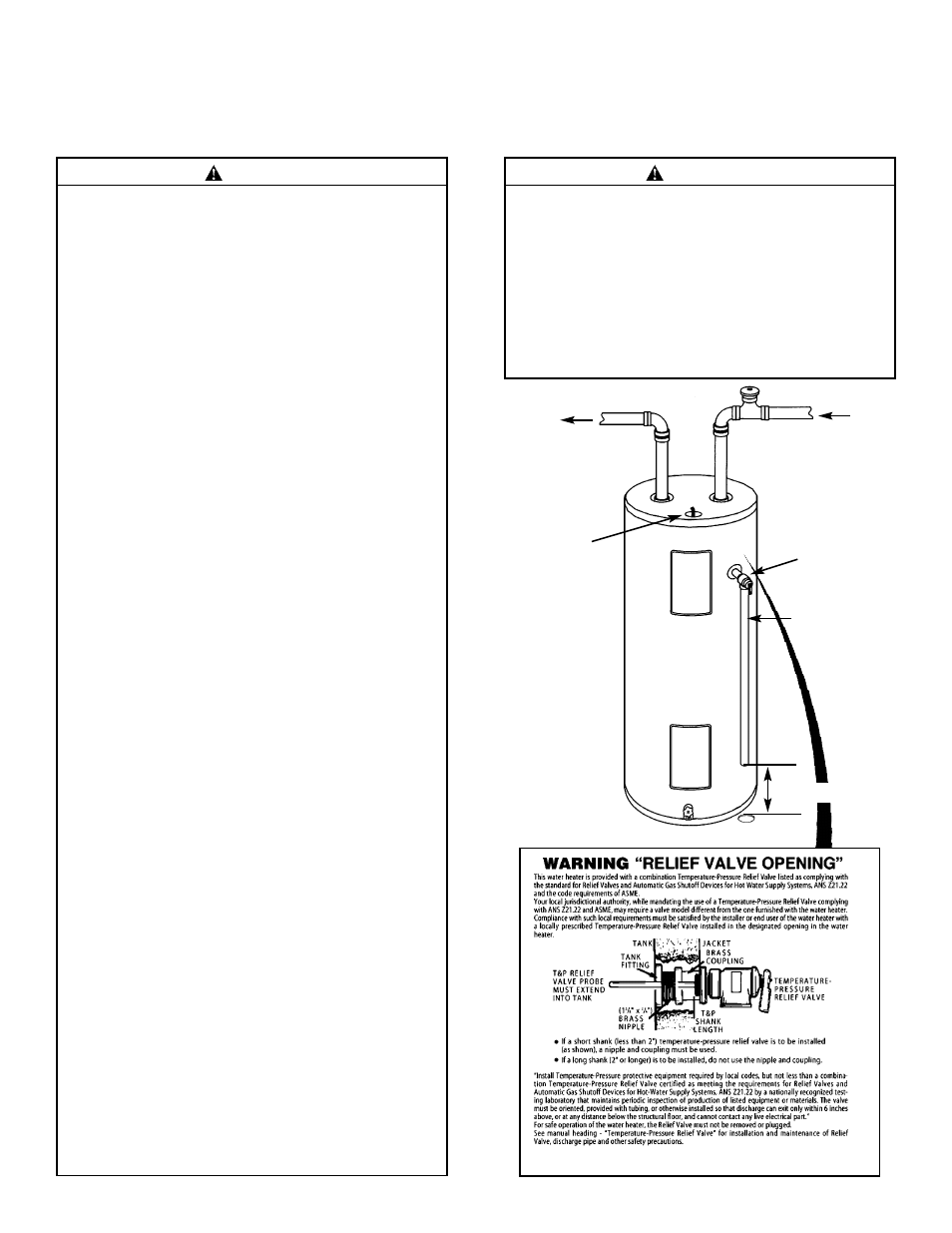 Instructions for installation (cont’d), Temperature-pressure relief valve | Maytag ELECTRIC WATER HEATER HR630DJLS User Manual | Page 12 / 36