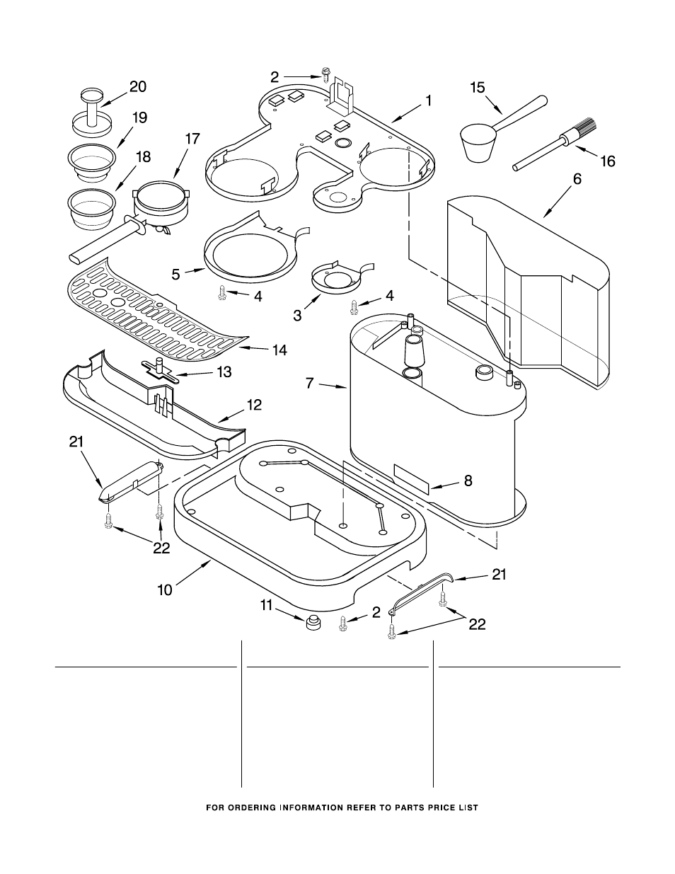 Lower housing and base, Lower housing and base parts | Maytag KPES100NP1 User Manual | Page 3 / 6