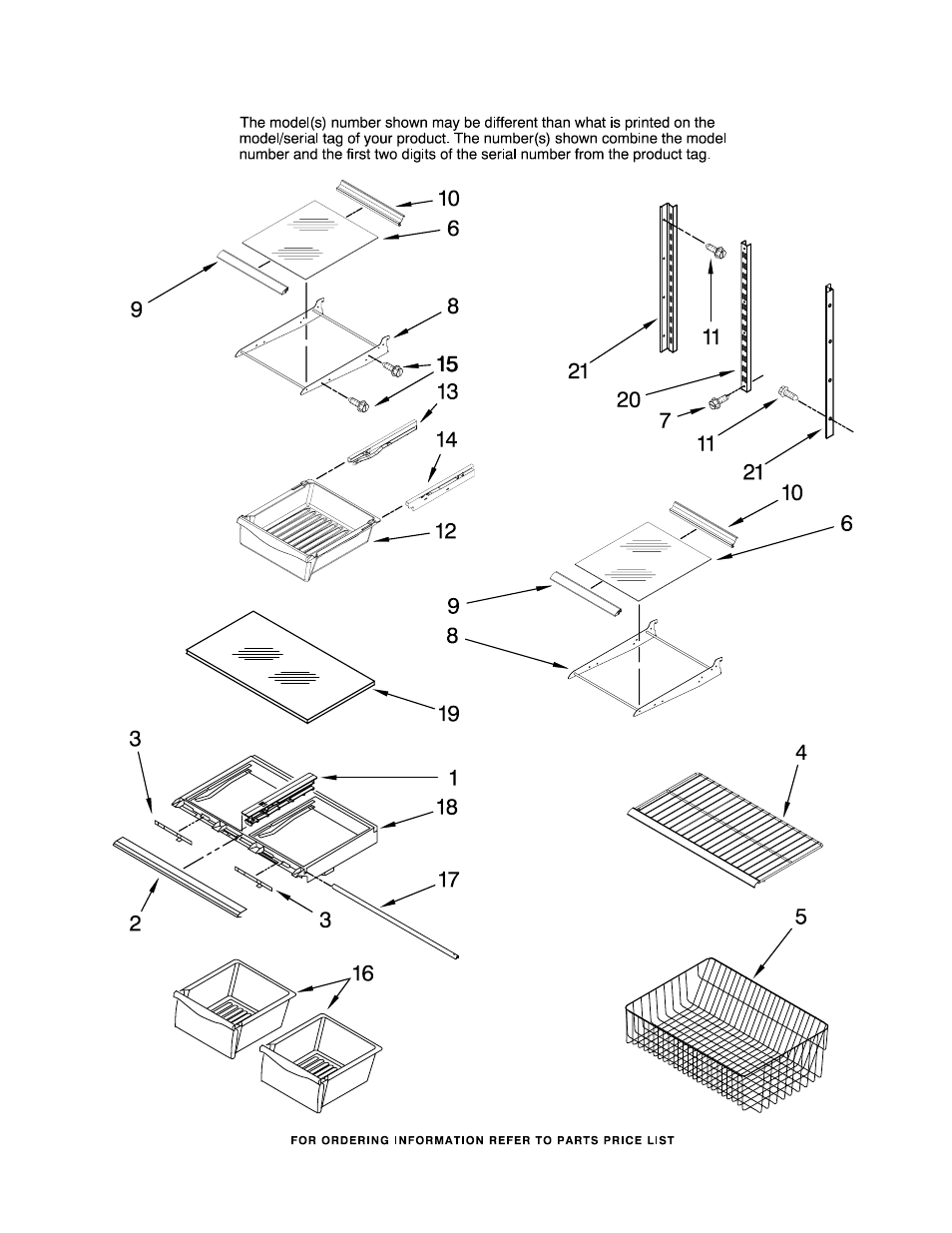 Shelf, Shelf parts | Maytag MBF2254HEQ14 User Manual | Page 11 / 15