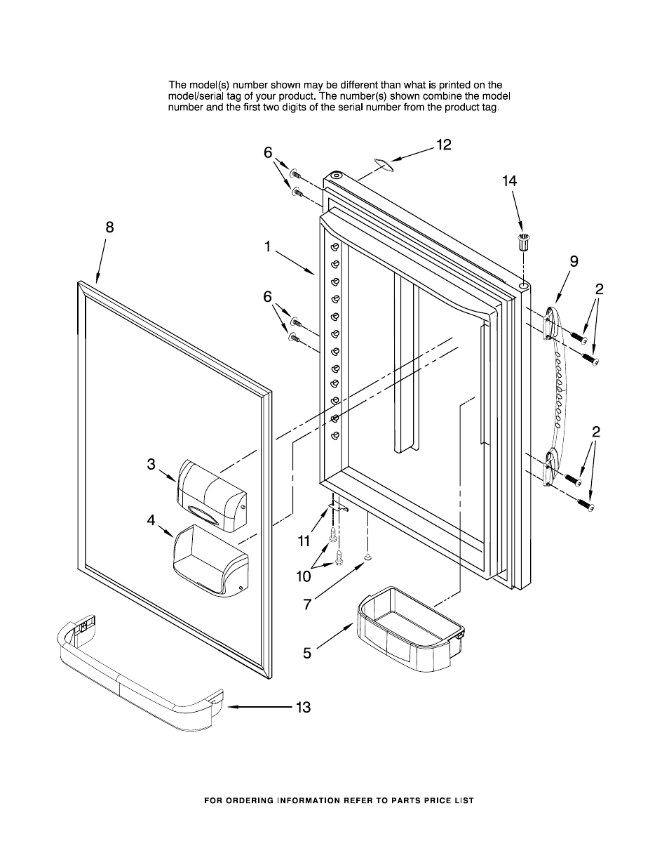 Refrigerator door, Refrigerator door parts | Maytag MBF2254HEQ14 User Manual | Page 7 / 15