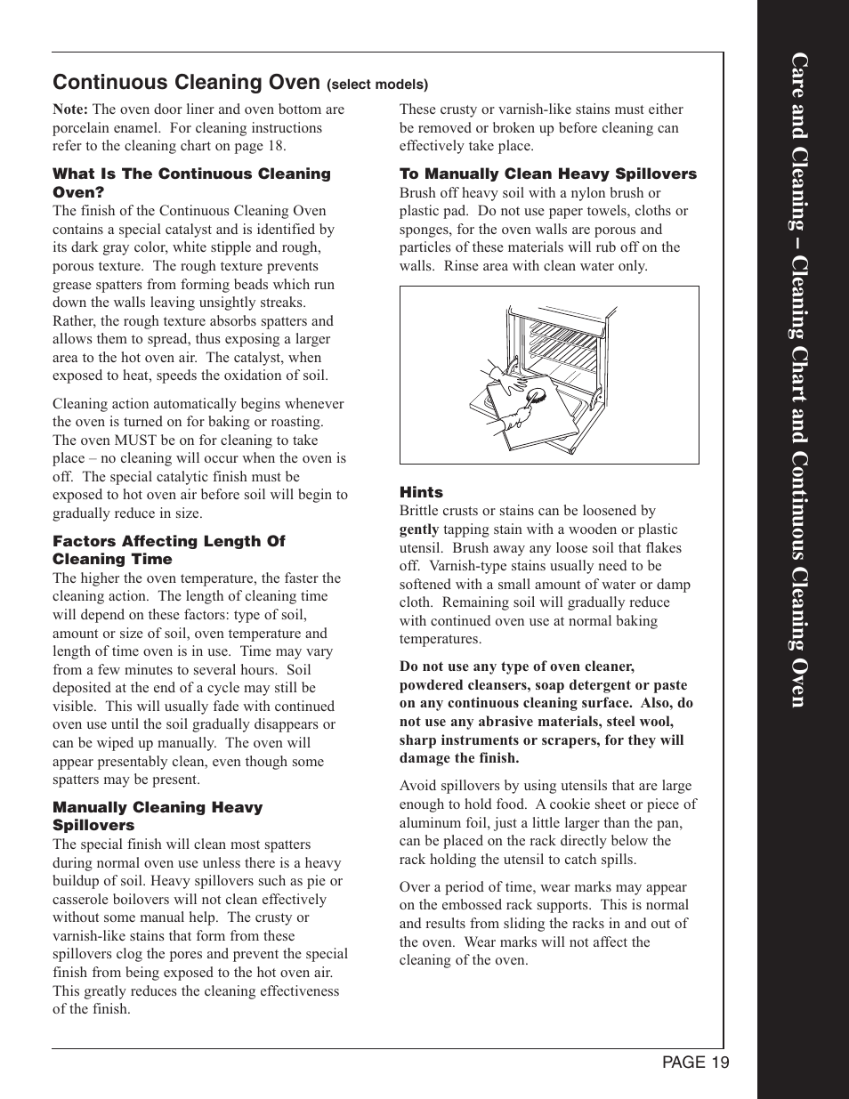 Continuous cleaning oven | Maytag CWG4600 User Manual | Page 21 / 24