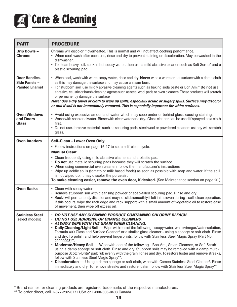 Care & cleaning | Maytag 500 Series User Manual | Page 20 / 24