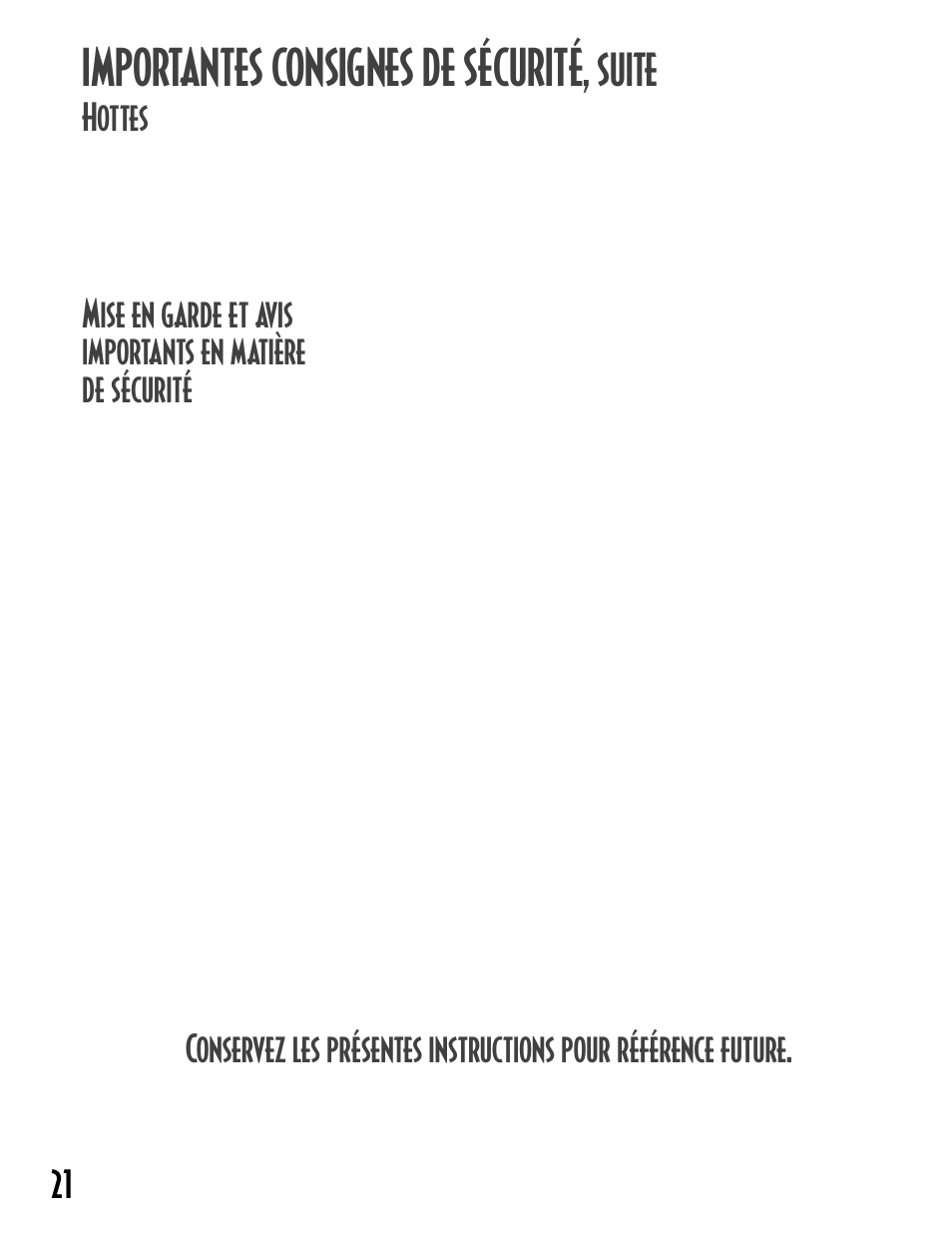 Importantes consignes de sécurité, Suite | Maytag GEMINITM User Manual | Page 22 / 56