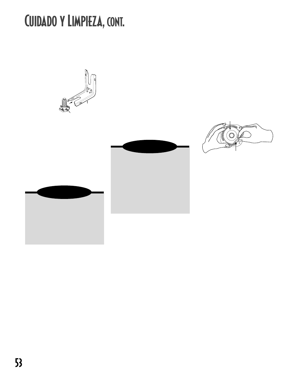 Cuidado y limpieza, Cont, Precaución | Luces para del horno superior y inferior, Luz para del horno inferior, Patas niveladoras | Maytag GEMINITM User Manual | Page 54 / 56