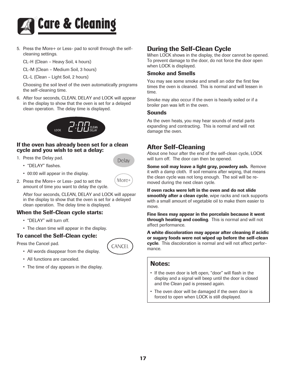 Care & cleaning, During the self-clean cycle, After self-cleaning | Maytag AGR5735QDB User Manual | Page 18 / 24