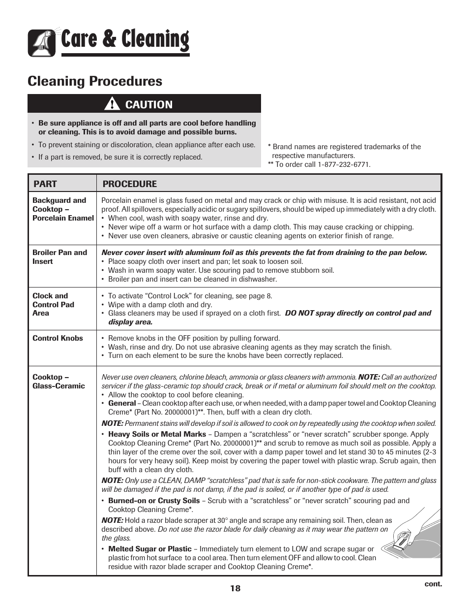 Care & cleaning, Cleaning procedures, Caution | Maytag AGR5735QDB User Manual | Page 19 / 24