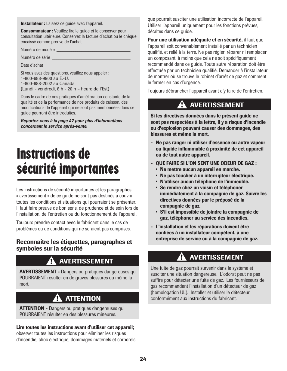 Instructions de sécurité importantes | Maytag 8113P560-60 User Manual | Page 25 / 72